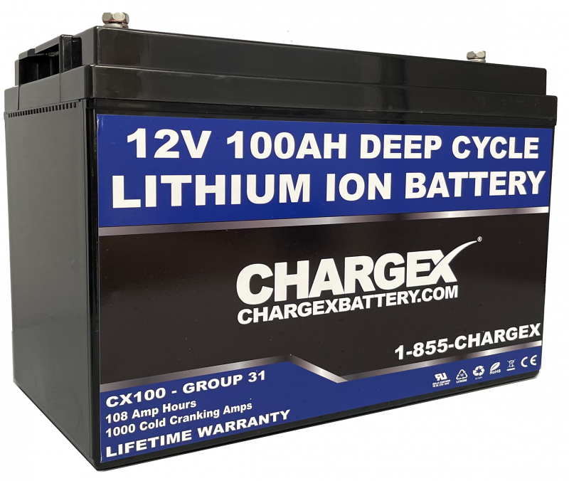 Claire functie landelijk Chargex® 12V 100AH Lithium Ion Battery