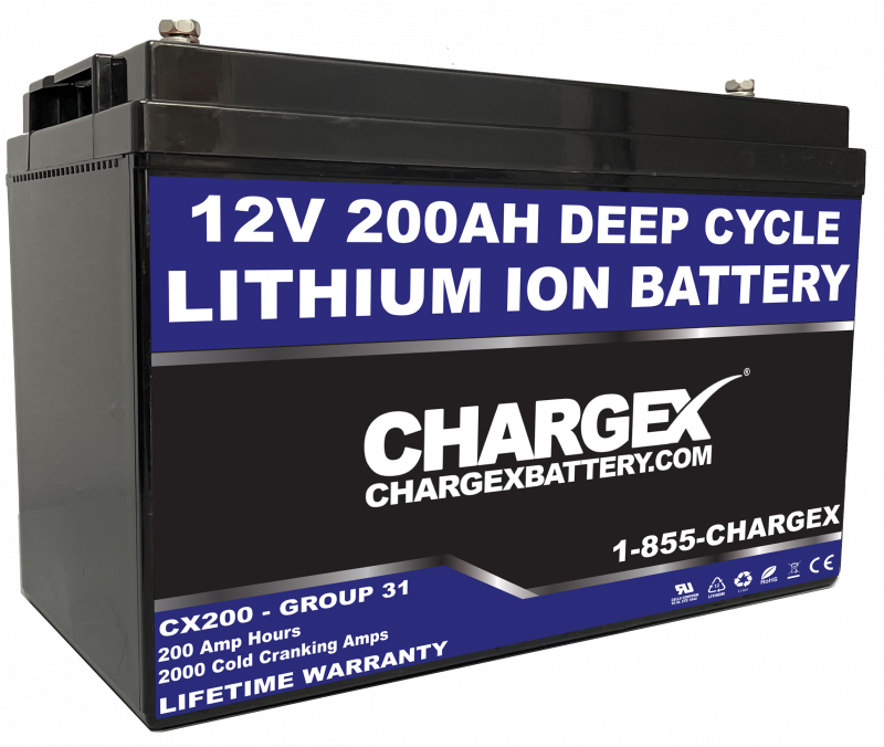 Tegen Vorm van het schip periscoop 12V 200AH Lithium Ion Battery - CX200 - Chargex®